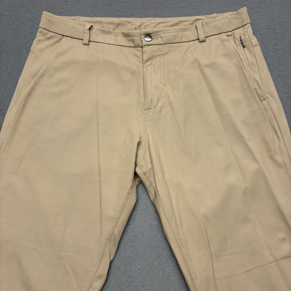 Lululemon Mens 36x33 Beige Commission Pants‎ Chino Warpstreme Performance Golf - Picture 3 of 15